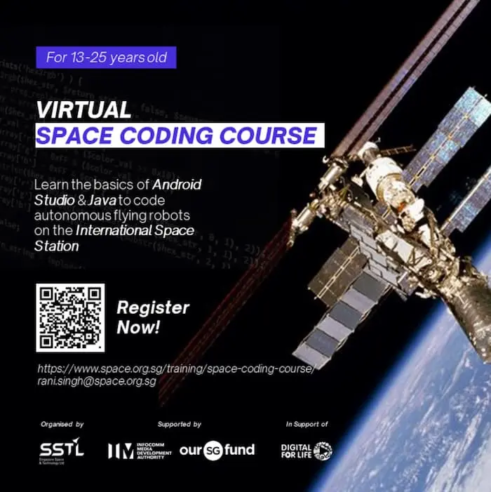 OSF Funded Project: Promotional banner of the SSTL Space Coding Course's virtual space coding programme