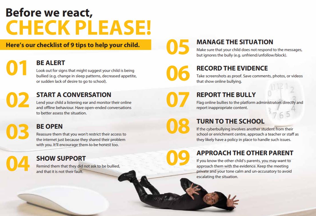 Infographic on how can you help your child cope with cyber-bullying.