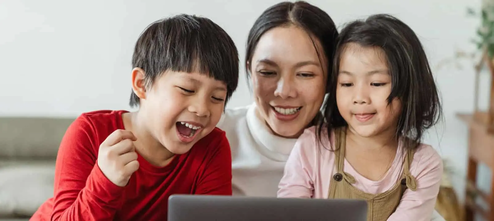 A child using a device.