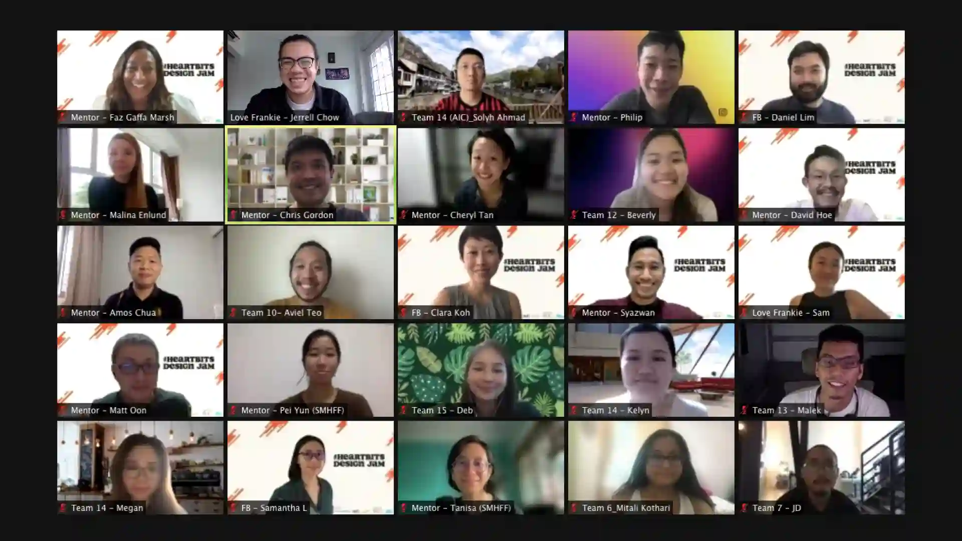 Teams and their mentors during their virtual consultation clinics